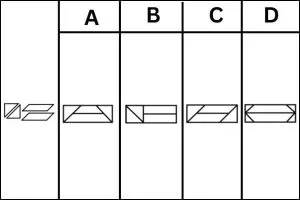 Which option correctly assembles the given pieces?